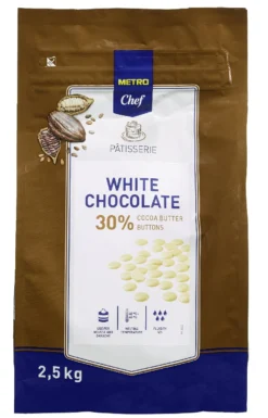 METRO Chef Kuvertüre Buttons Weiße Schokolade (2,5 Kg)