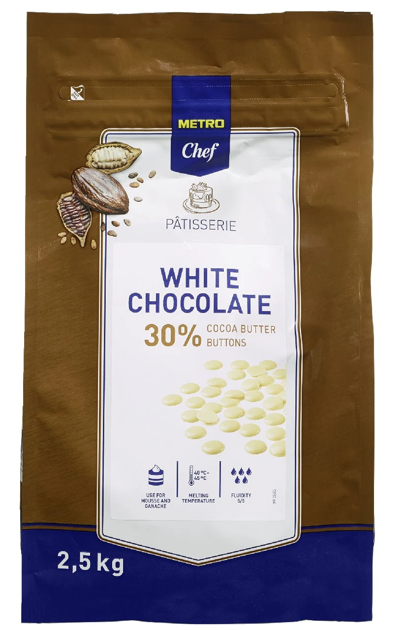 METRO Chef Kuvertüre Buttons Weiße Schokolade (2,5 Kg) 1 METRO Chef Kuvertüre Buttons Weiße Schokolade (2,5 Kg)